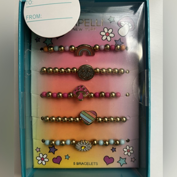 Capelli New York Kids Mixed Beaded Bracelet Set Of 5. - Picture 2 of 2
